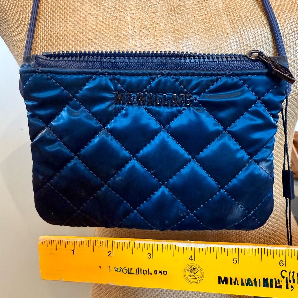MZ Wallace Midnight Liquid Blue Quilted Crossbody Bag NWT - Picture 7 of 8